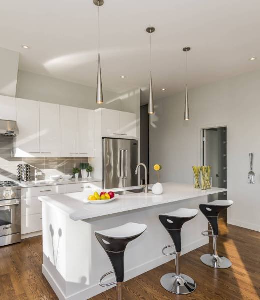 A beautiful shot of a modern house kitchen